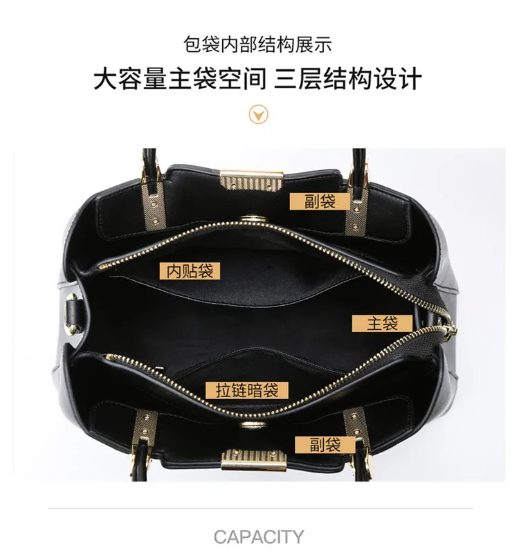 Sac à main noir élégant avec détails strass