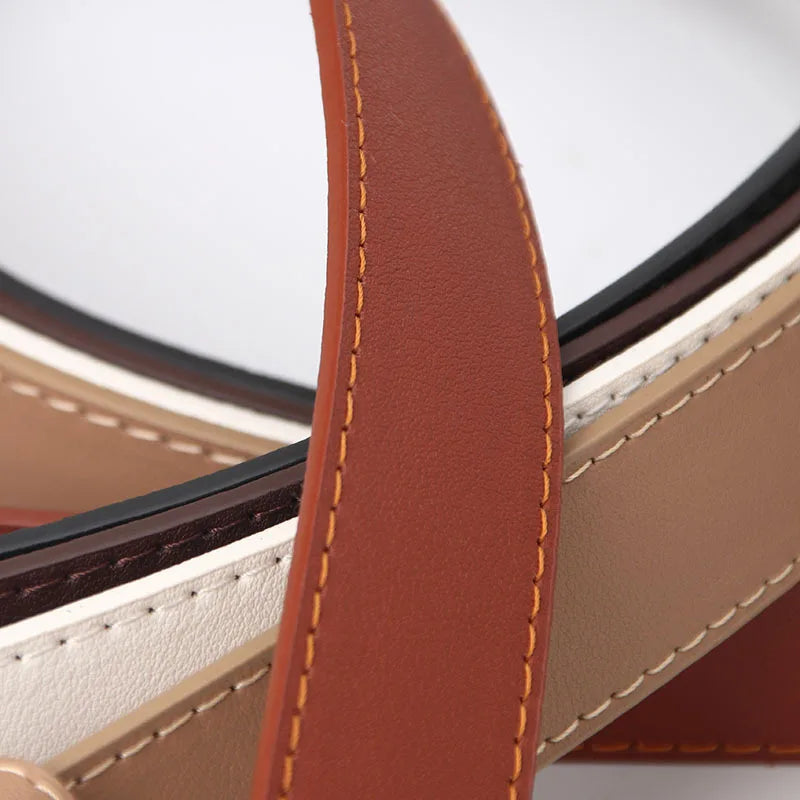 Ceinture en simili cuir avec boucle ovale dorée – plusieurs coloris disponibles